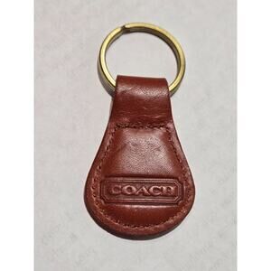 Vintage Coach Classic Leather Key Fob Brown Leather